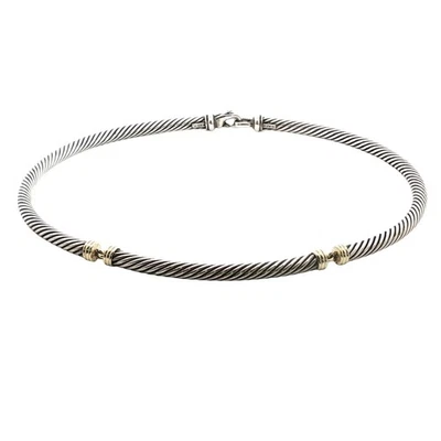 David Yurman Sterling and 14k Metro Collar Neckwire - Image 1 of 3