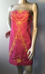 Lilly Pulitzer 2 Hotty Pink Embroidered Bowen Strapless Dress NWOT Bin-G - Picture 1 of 7