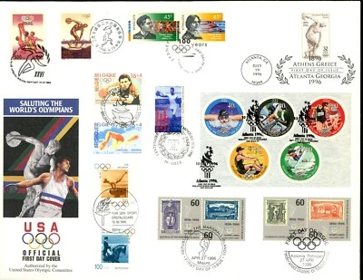 US FDC #3087 Fleetwood / USOC 1996 Atlanta GA Olympic Sports Discus Multi Dual - Image 1 of 2