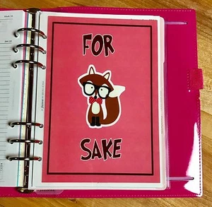 For FOX Sake Two-Sided Dashboard for use with Filofax A5 - Picture 1 of 2