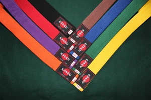 KANKU Martial Arts 1-1/2" Wide Double Wrap Karate Belt Taekwondo Belt all Color - Picture 1 of 3