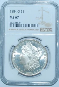 1884 O NGC MS67 Morgan Silver Dollar - Picture 1 of 2