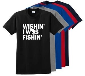 Camiseta Wishing I Was Fishing Divertida Pesca Humor Country Camiseta hasta 5X - Imagen 1 de 16
