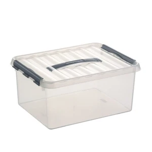 3x SUNWARE Q-Line Box - 15 Liter - 400 x 300 x 180mm - transparent/silber - Bild 1 von 1