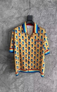 Casablanca arched printed pattern casual vacation shirt size M - Picture 1 of 6