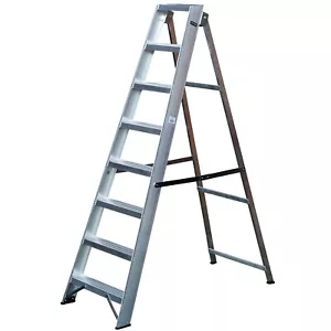 1,7m Aluminium Swingback Stufenleitern 8 Laufflächen Profi Leichtgewichtsstufen - Bild 1 von 5