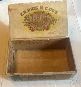 F.R. Rice M.C. CO’s No. 305 Cigar Box Antique St. Louis Missouri - Picture 1 of 6