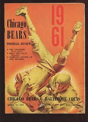 October 15 1961 NFL Program Baltimore Colts at Chicago Bears VGEX+ - Image 1 of 2
