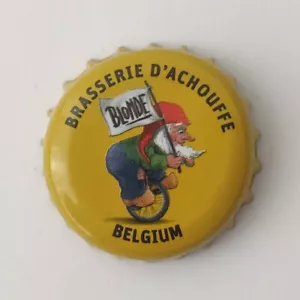 D'Achouffe Brewery - Gorra corona amarilla de gran tamaño chapa Kronkorken (Bélgica) - Imagen 1 de 2