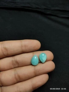 Amazonite Pear Cabochon 14x10mm Aqua Blue Jewelry Gemstone - Picture 1 of 6