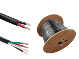 Outdoor Speaker Audio Wire Direct Burial Black 12/2 14/2 14/4 16/2 16/4 AWG LOT - Picture 1 of 16