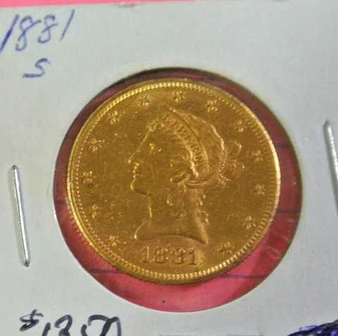 1881 $10 Liberty U.S. GOLD EAGLE COIN XF WITH LOTS OF DETAIL Cover