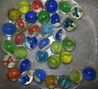 60 Vintage Marbles: Cats Eye, various colors and 2 sizes 
