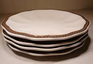 Roscher & Co. Hobnail Cream & Bronze Salad Plate 9 Inch (Set Of 4) - Picture 1 of 8