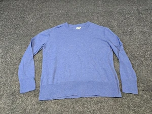 LL Bean Sweater Mens Small Blue Crewneck Pullover Cotton Cashmere Blend Classic - Picture 1 of 10