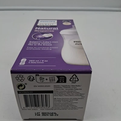 Babyflasche Philips Avent Natural Response  260ml 9oz 1x Baby Bottle - Bild 1 von 4