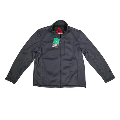 NWT Gerry Full Zip Charcoal Jacket Coat Waffle Ribbed Knit Fleece Lined XL Heavy - Image 1 of 4