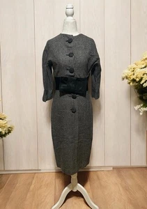 Vintage 50er Maggie Stover Kleid S-M gewebt große Schleife Etui Pin Up Rockabilly 50s - Bild 1 von 7
