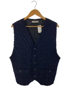 ISSEY MIYAKE MEN Pleated Vest/ Medium/ Polyester/ NV/ Striped/ ME91-FE570 - Picture 1 of 5