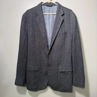 Banana Republic Blazer 2 Button 100%  Cotton Mens Grey Tailored Slim Fit - Image 1 of 4