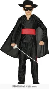 Costume bandito mascherato Zorro bambino vestito nero carnevale - Foto 1 di 3