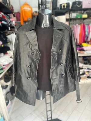 Ferrari Jacket Genuine Leather Used Man Size 54 Black LLV103 - Image 1 of 4