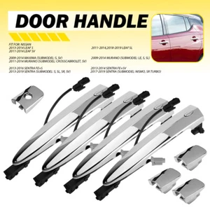 Exterior Door Handle Set of 4 For Nissan Sentra 2013-15 09-14 Maxima Front Rear - Picture 1 of 11