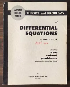 Schaum's Outline Series - Theory And Problems - Differential Equations 1952 - Picture 1 of 6