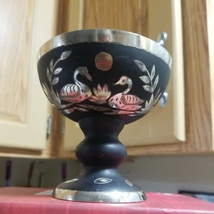 Vintage geätzte Messing Ewer Schale Made in India Schlüssel/Schmuckhalter   - Bild 1 von 8
