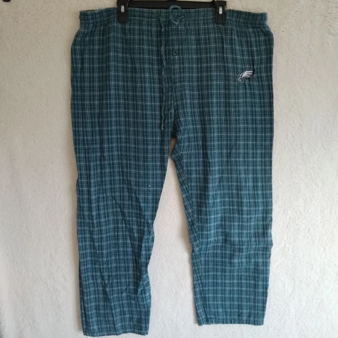 Philadelphia Eagles Pajama Pants Mens Extra Large (No Tag) Green Plaid NFL Team Cover