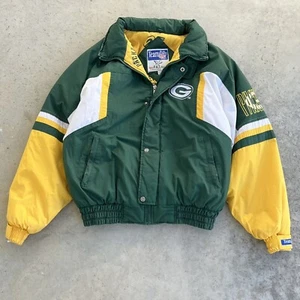 Vintage 90s NFL Triple Fat Goose Down Green Bay Packers Jacket Men’s Large - Picture 1 of 10