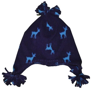 Girl's Old Navy Blue Reindeer Fleece Toboggan Pom Pom Trapper Sizes S-M, L-XL - Picture 1 of 1