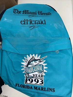 Mochila De Colección Miami Florida Marlins MLB 1993 Año Inaugural Vinilo Logo Sellado Foto 1 de 4