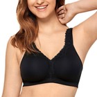 Women's Cotton Full Coverage Wirefree Non-padded Lace Trim Plus Size Bra ABC DDE