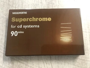 Woolworths SUPERCHROME CRO2 Chrome High Blank Audio Cassette Tape 90 Mins SEALED - Picture 1 of 5