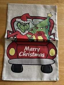 NUEVO Feliz Navidad 12” X 18” Exterior Patio Doble Cara Jardín Bandera Grinch - Imagen 1 de 5