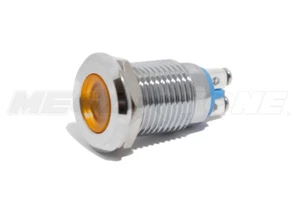 12mm Amber 12V LED Metal Indicator Light Waterproof Screw Terminal USA SELLER! - Picture 1 of 4