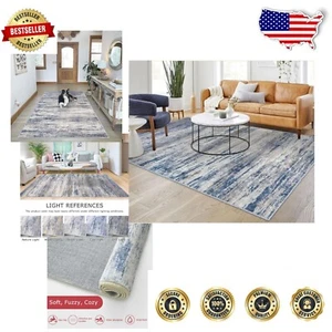 Soft Low-Pile 6x9 Area Rug - Non-Slip & Stylish for Living Room & Bedroom - Picture 1 of 11