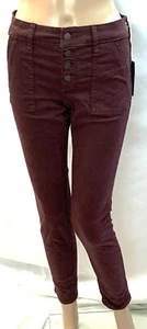 UNIVERSAL THREAD Mid rise skinny slim leg burgundy button fly girl Pants, 00/24R - Picture 1 of 2