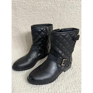 Sporto Molly Quilted Boots Buckle Accent Black Size 6.5M - Picture 1 of 11
