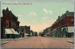 COLLINSVILLE IL MAIN STREET ANTIQUE POSTCARD - Picture 1 of 2