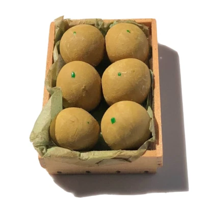 dollhouse miniature melons in wooden fruit crate Farmer's Market Grocery - Image 1 of 4