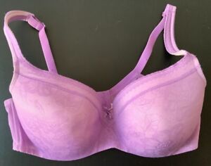 Lane Bryant Cacique Modern Lace Covered Bra Amethyst Orchid Purple Size 42DDD 