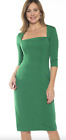 Neu mit Etikett Alexia Admor grünes Kleid 3/4-Ärmel unterhalb des Knies St. Patrick's Day $ 225