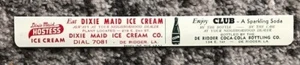 Vintage Dixie Maid Ice Cream & Club Soda Metal Paper Clip Strip Advertising Tin - Picture 1 of 8
