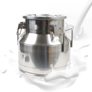 12L/5.25 Gallon Stainless Steel Milk Can Wine Pail Boiler Tote Jug w/ Lid - Picture 1 of 10