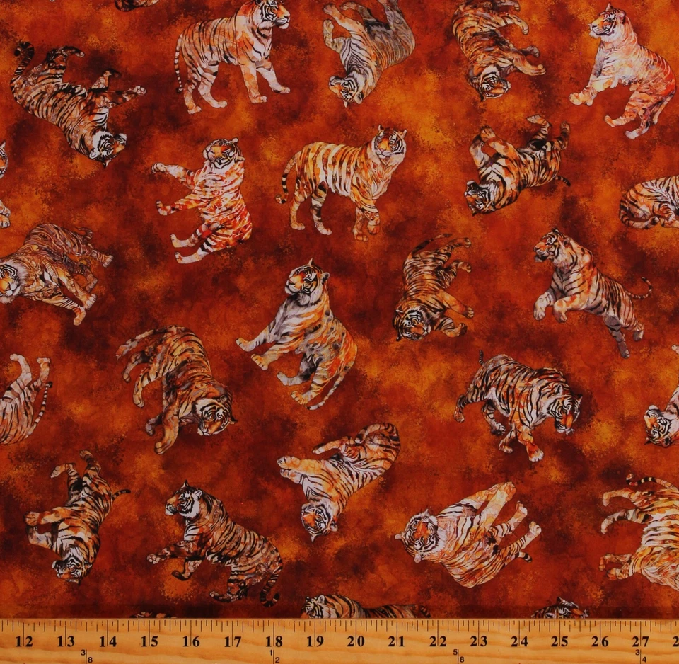 Cotton Eye of the Tigers Animals Jungle  Cotton Fabric Print by the Yard D375.81 Foto 1 de 1