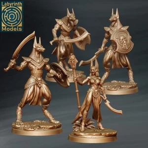 Anubis Warriors and Priestess(x4)/Dungeons and Dragons/RPG/Labyrinth Miniatures - Picture 1 of 1