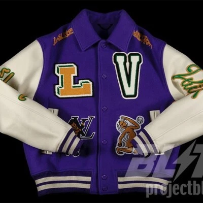 FW22 LOUIS VUITTON MULTI-PATCHES MIXED LEATHER VARSITY BLOUSON JACKET  FIG 48 M - Image 1 of 4