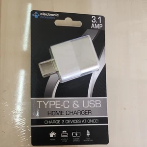 electronic necessities Type C & USB Home Charger 3.1 AMP - Photo 1 sur 1